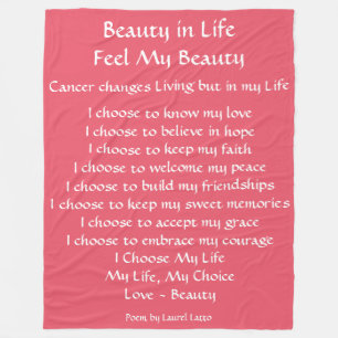 Schoonheid in Life Cancer Poem Fleece Chemo Blanke Deken