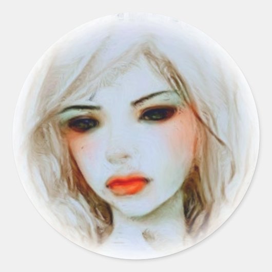 schoonheid in olie ronde sticker (Voorkant)