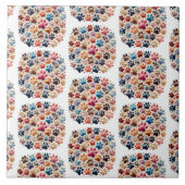 Schoonheid in onze verschillen canine poot print tegeltje (Voorkant)