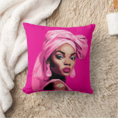 Schoonheid in roze Afrocentrische kunst Kussen (Deken)