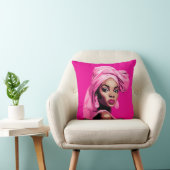 Schoonheid in roze Afrocentrische kunst Kussen (Stoel)