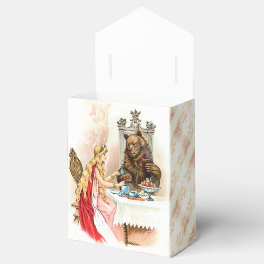 Schoonheid in roze en beest bedankdoosjes (Geopend)