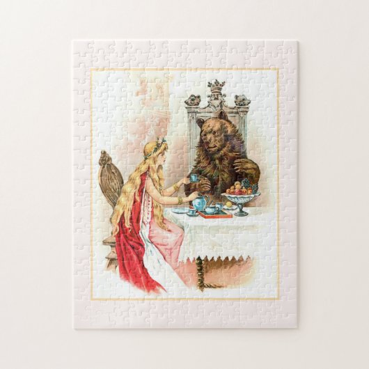 Schoonheid in Roze en het Beest Legpuzzel (Verticaal)