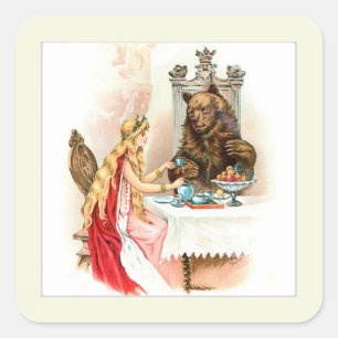 Schoonheid in Roze en het Beest  Vierkante Sticker