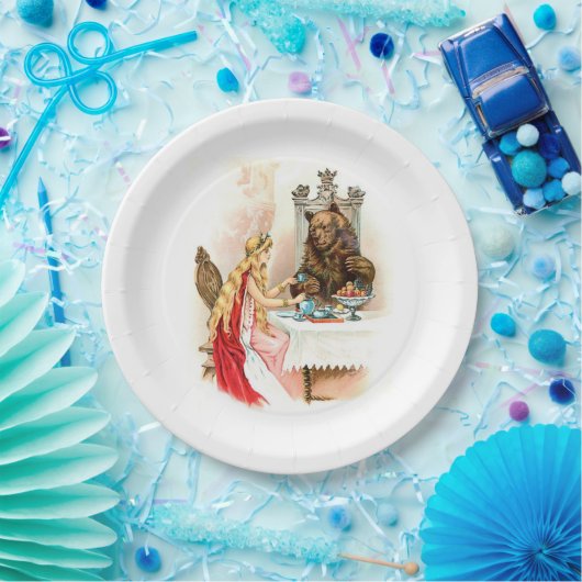 Schoonheid in roze en in het beest papieren bordje (Feest)