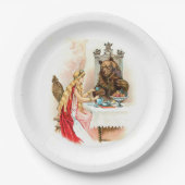 Schoonheid in roze en in het beest papieren bordje (Voorkant)