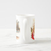 Schoonheid in roze en in het beest porselein kop (Achterkant)