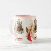 Schoonheid in roze en in het beest tweekleurige koffiemok (Voorkant links)