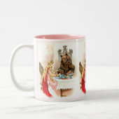 Schoonheid in roze en in het beest tweekleurige koffiemok (Links)