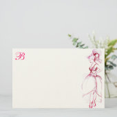 SCHOONHEID IN ROZE JURK INITIALEN BRIEFPAPIER (Staand voorkant)