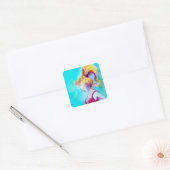 SCHOONHEID IN ROZE JURK VIERKANTE STICKER (Envelop)
