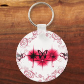 Schoonheid in roze sleutelhanger (Voorkant)