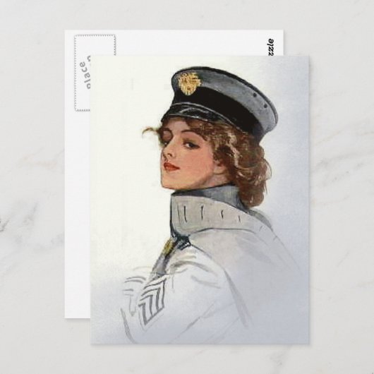  schoonheid in uniform briefkaart (Voorkant / Achterkant)