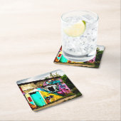 Schoonheid in vernietiging Kleurrijke Graffiti Ver Kartonnen Onderzetters (Insitu)