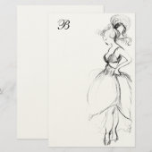 SCHOONHEID IN WITTE JURK MONOGRAM BRIEFPAPIER (Voorkant / Achterkant)