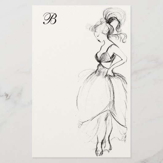 SCHOONHEID IN WITTE JURK MONOGRAM BRIEFPAPIER (Voorkant)