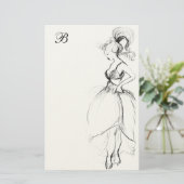 SCHOONHEID IN WITTE JURK MONOGRAM BRIEFPAPIER (Staand voorkant)