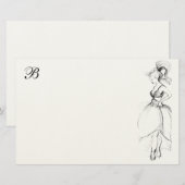 SCHOONHEID IN WITTE JURK MONOGRAM BRIEFPAPIER (Voorkant / Achterkant)