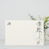 SCHOONHEID IN WITTE JURK MONOGRAM BRIEFPAPIER (Staand voorkant)