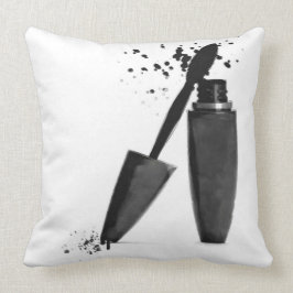 Schoonheid in zwart-wit mascara make-up mode kussen
