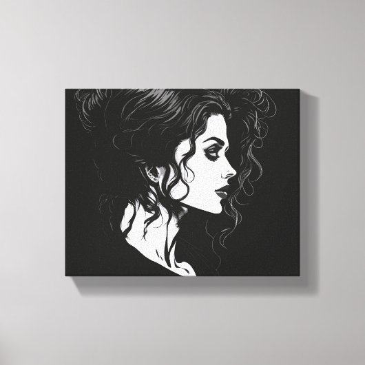 Schoonheid in zwarte achtergrond scherm canvas afdruk (Voorkant)
