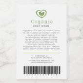 Schoonheid ingrediënten en barcode label bladeren  wijn etiket (Enkel label)