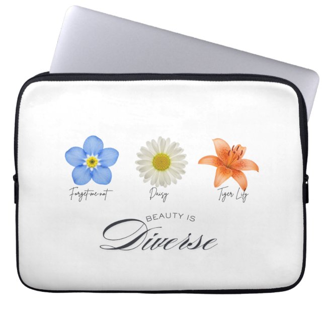 Schoonheid is divers laptop sleeve (Voorkant)