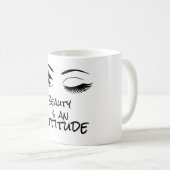 Schoonheid is een houding drink mok. koffiemok (Voorkant rechts)