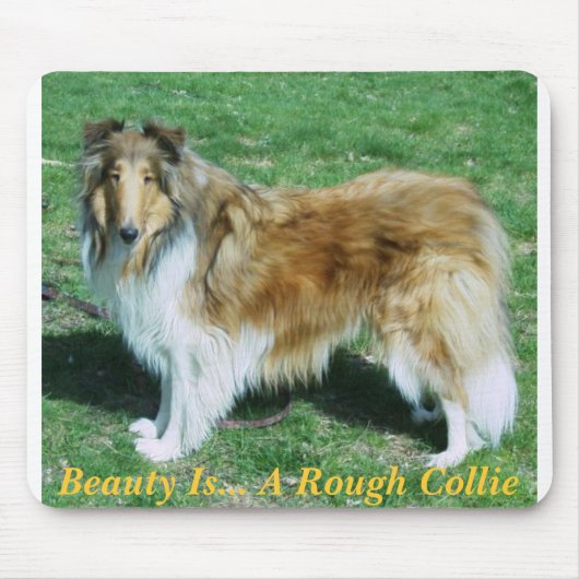 Schoonheid is… Een ruwe collie Muismat (Voorkant)