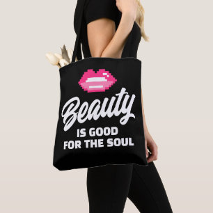 Schoonheid is goed voor de ziel, cute schoudertas tote bag