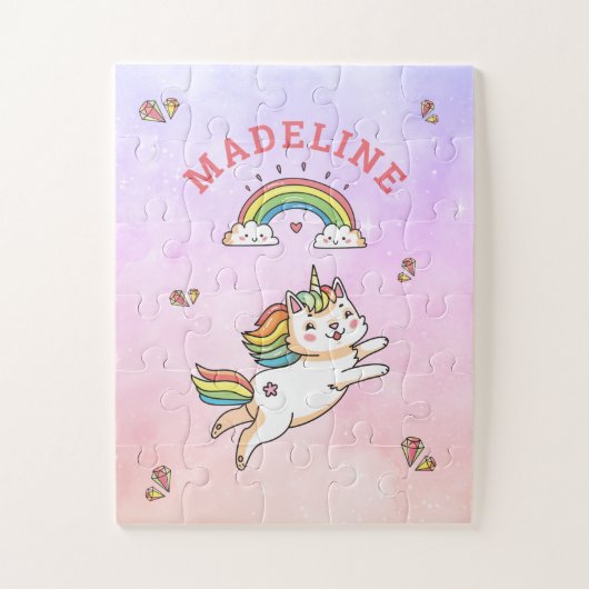 Schoonheid Kawaii Kat Naam Legpuzzel (Verticaal)