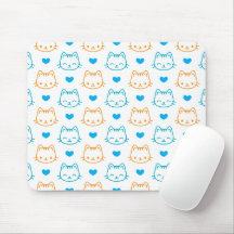 Schoonheid Kawaii Turquoise en Oranje Kattengezich
