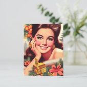 Schoonheid Kerst Vrouw Briefkaart (Staand voorkant)