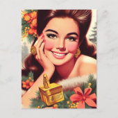 Schoonheid Kerst Vrouw Briefkaart (Voorkant)