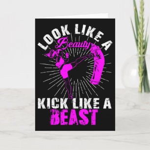 Schoonheid Kickboksen Beest Kickbokser Meisje Vech Kaart