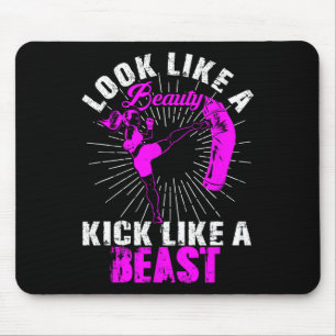Schoonheid Kickboksen Beest Kickbokser Meisje Vech Muismat