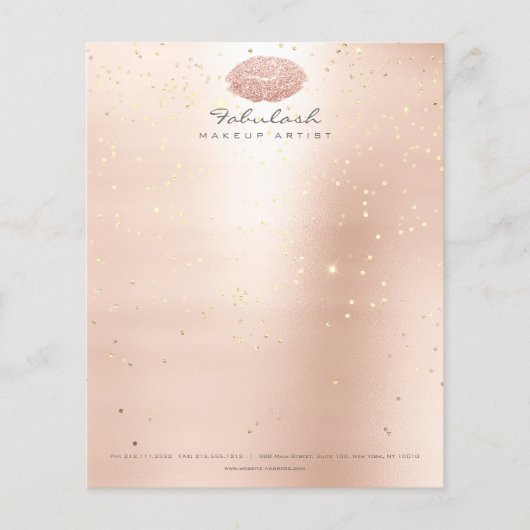 Schoonheid Lippen Kus Make-up Artiest Confetti Roo Flyer (Voorkant)