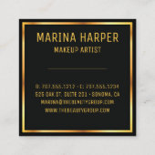 Schoonheid Luxe Zwart Goud Elegant Design Vierkante Visitekaartje (Achterkant)