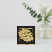 Schoonheid Luxe Zwart Goud Elegant Design Vierkante Visitekaartje (Staand voorkant)