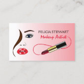 Schoonheid make-up artiest in spiegel cosmetoloog visitekaartje (Achterkant)
