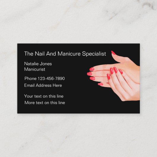Schoonheid Manicure Mode Visitekaartje (Voorkant)