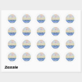 Schoonheid mariene-aquarel ronde sticker (Vel)