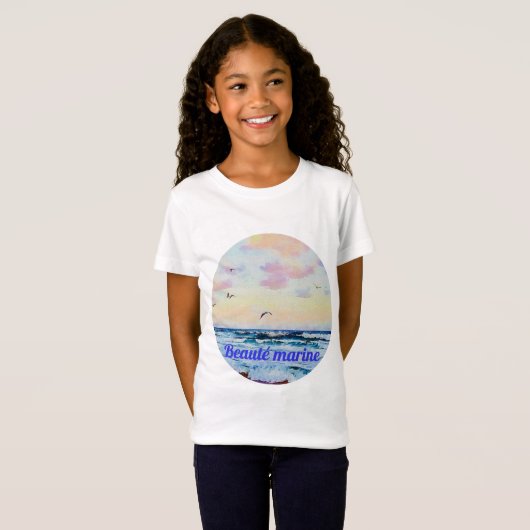 Schoonheid marine-aquarel t-shirt (Voorkant volledig)