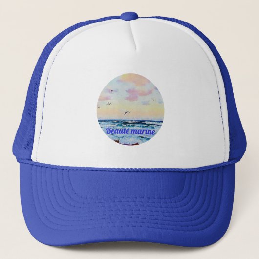 Schoonheid marine-aquarel trucker pet (Voorkant)