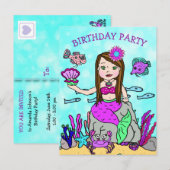 Schoonheid Meermin Verjaardagsuitnodigingen Briefkaart (Voorkant / Achterkant)