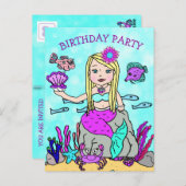 Schoonheid Meermin Verjaardagsuitnodigingen Briefkaart (Voorkant / Achterkant)