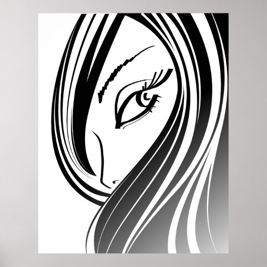 Schoonheid meisje gezicht poster (Voorkant)