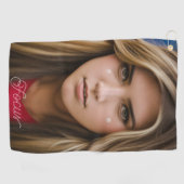Schoonheid Meisje Golf Handdoek Focus (Horizontaal)