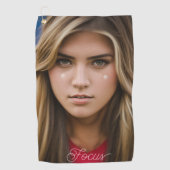 Schoonheid Meisje Golf Handdoek Focus (Voorkant)