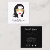Schoonheid Meisje Haar Stylist, Mode, Boetiek Vierkante Visitekaartje (Voorkant / Achterkant)